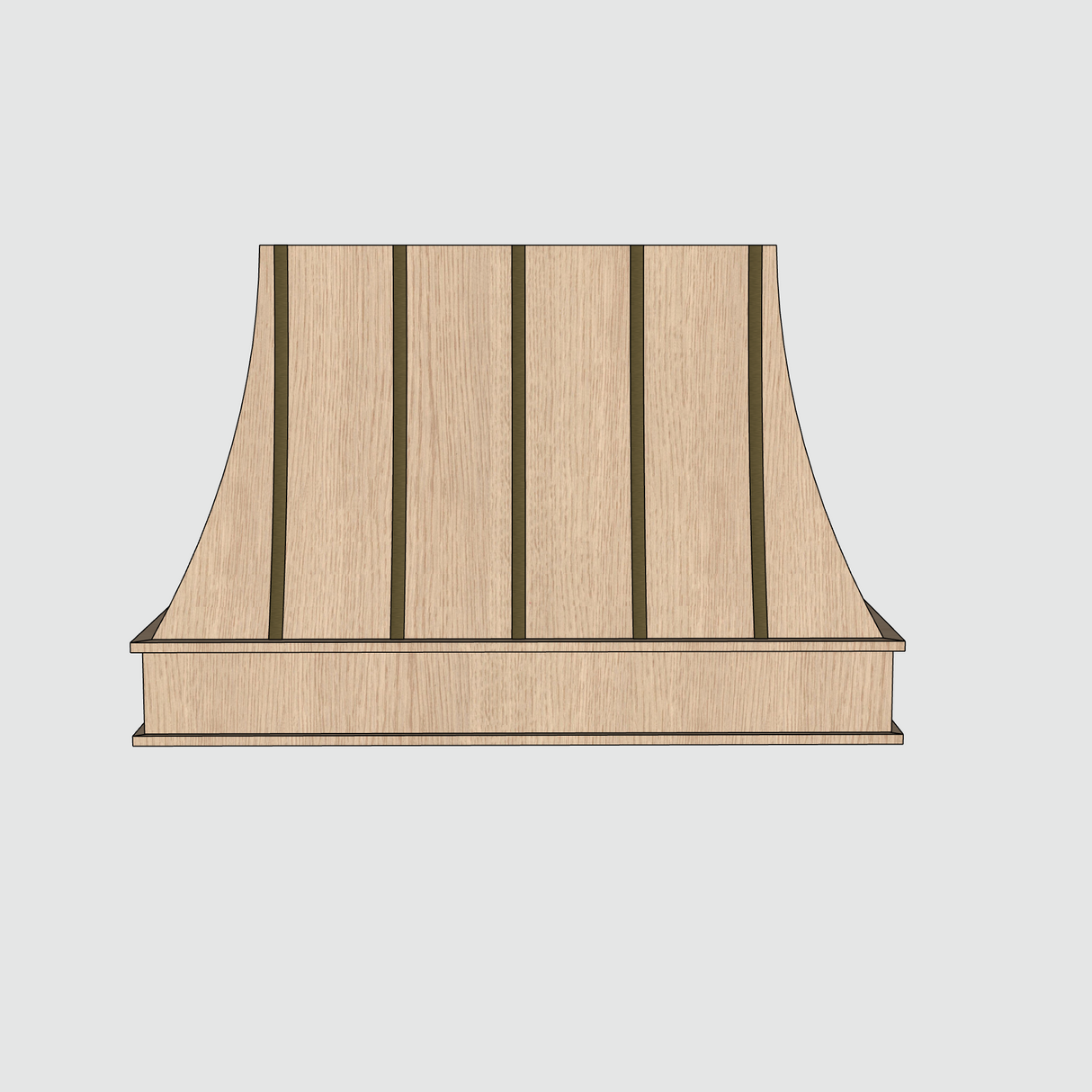 Compound Range Hood - Front View with Strapping