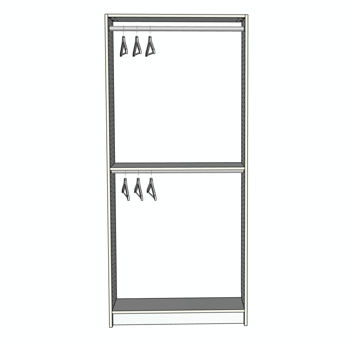Custom Closet Double Hanging - Front View