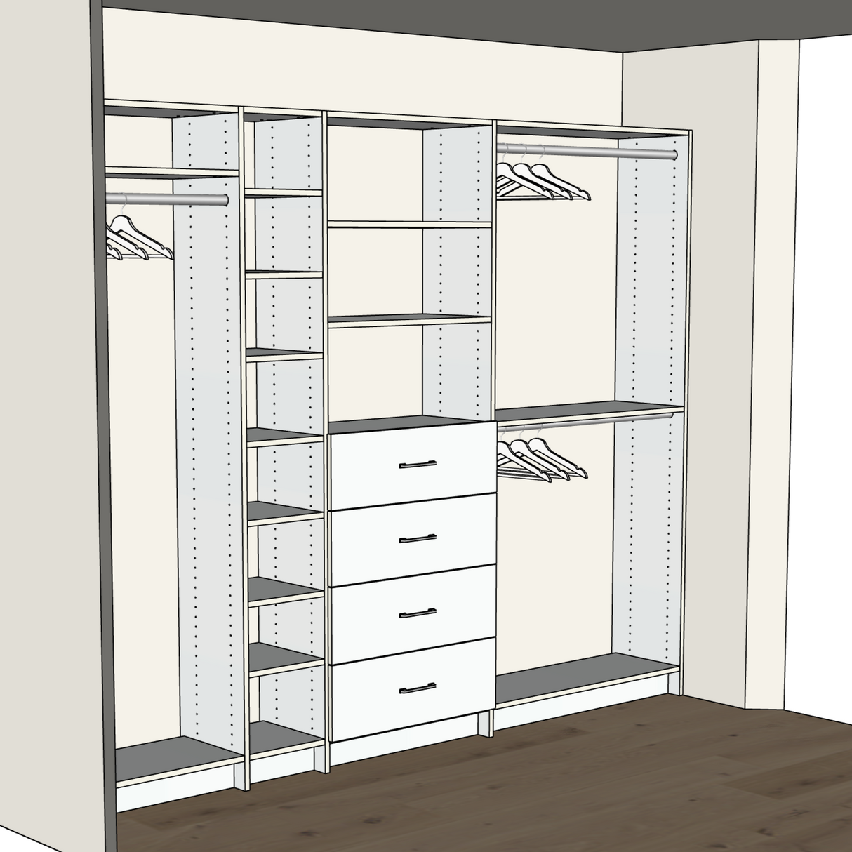 Custom Closet 9' Reach-in Set - Left View
