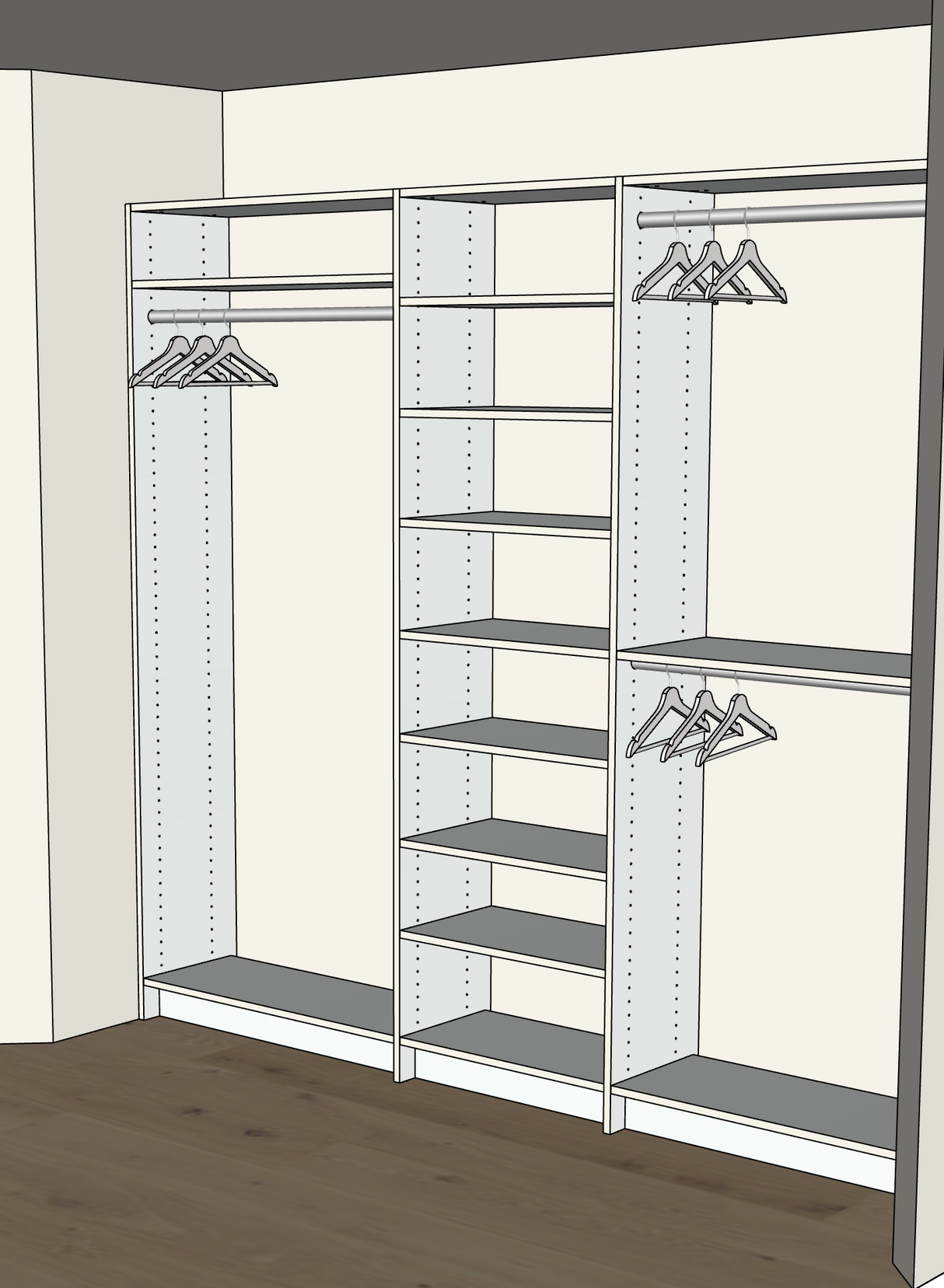Custom Closet with Shelves - Reach-in Set