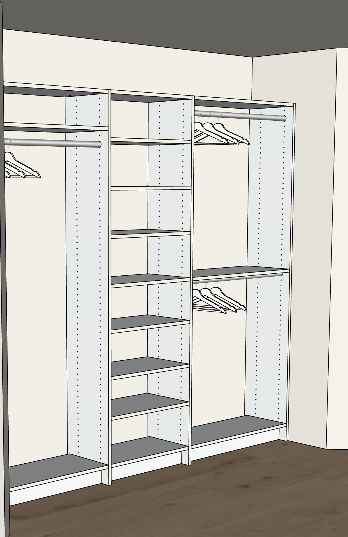 Custom Closet with Shelves - Reach-in Set
