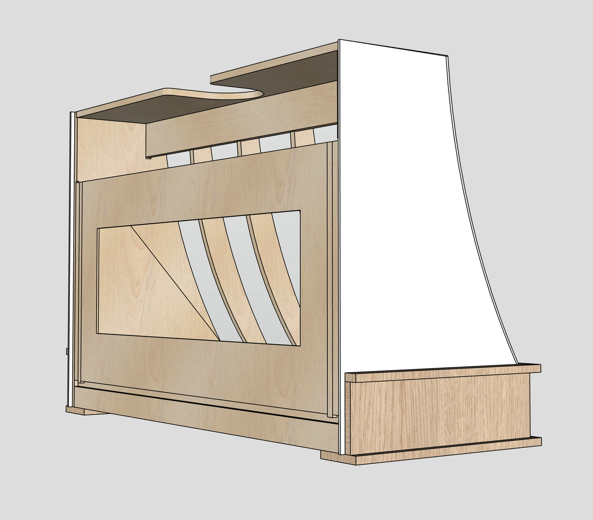 Curved Range Hood - Rear View