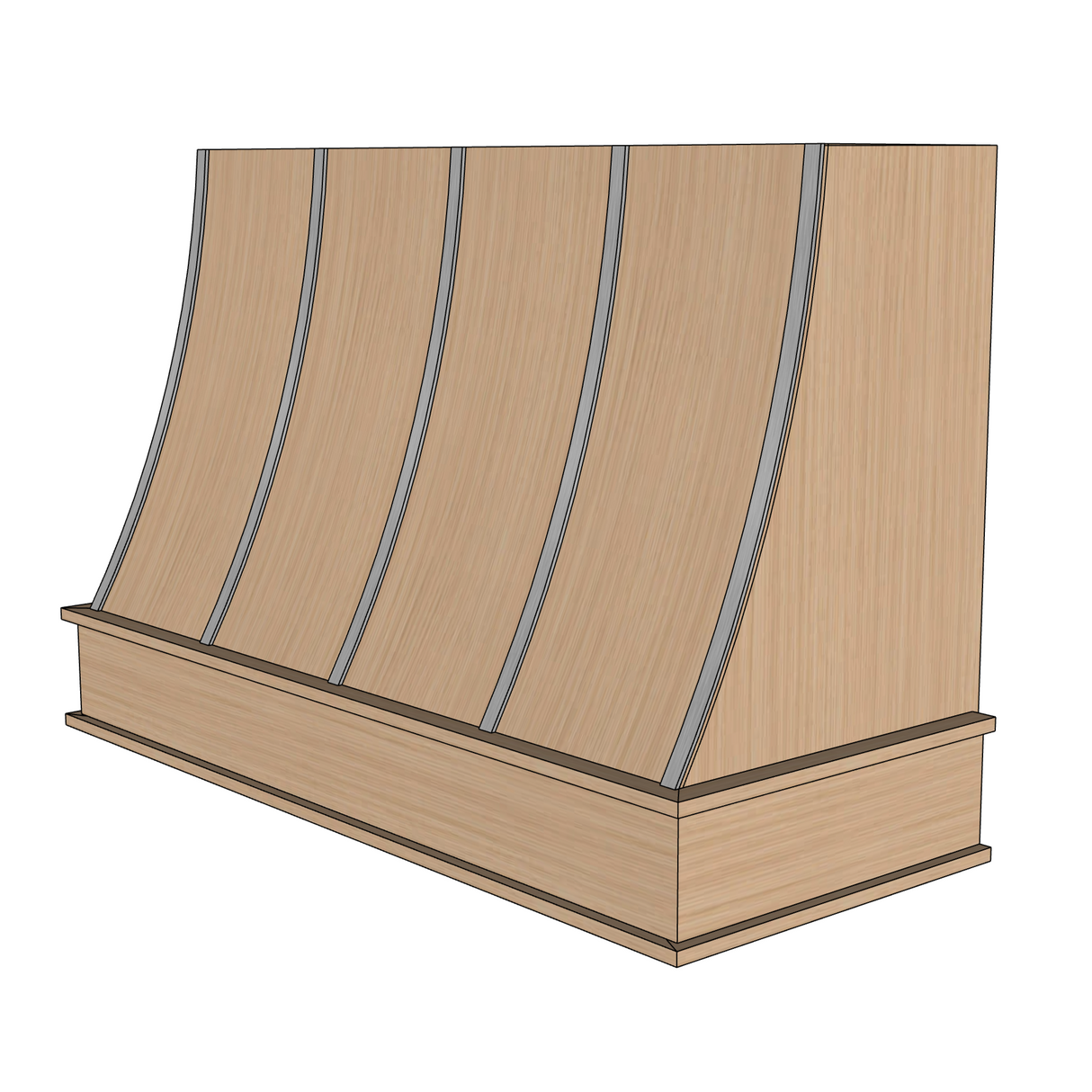 Curved Range Hood - Right View with Strapping