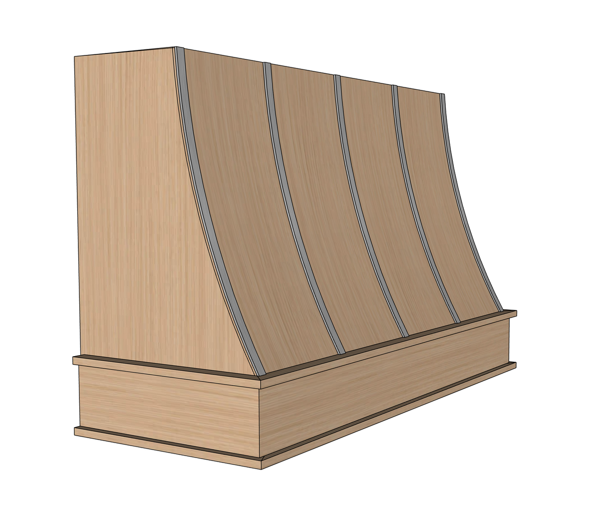Curved Range Hood - Left View with Strapping