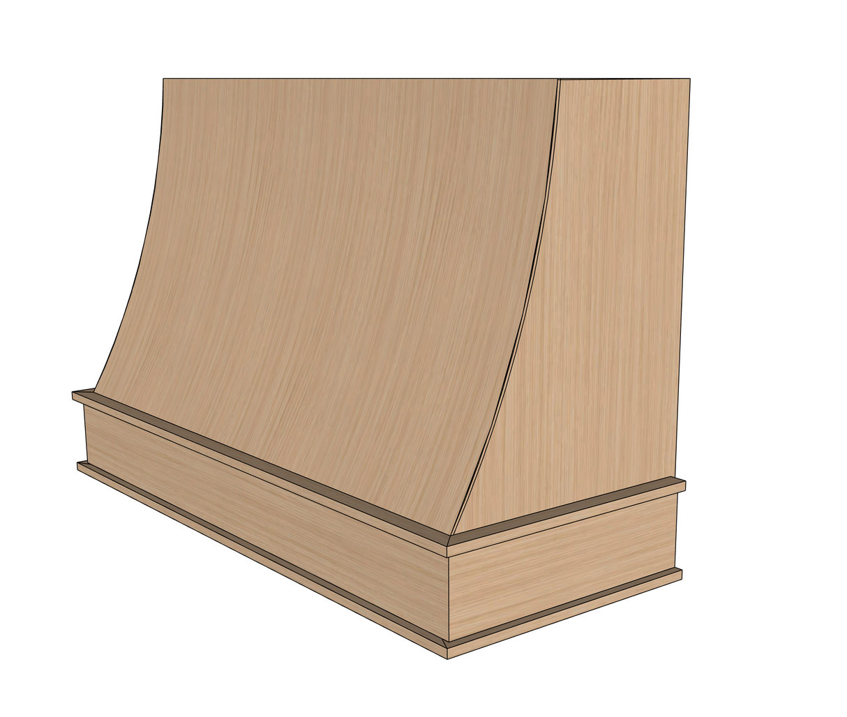 Curved Range Hood - Right View without Strapping