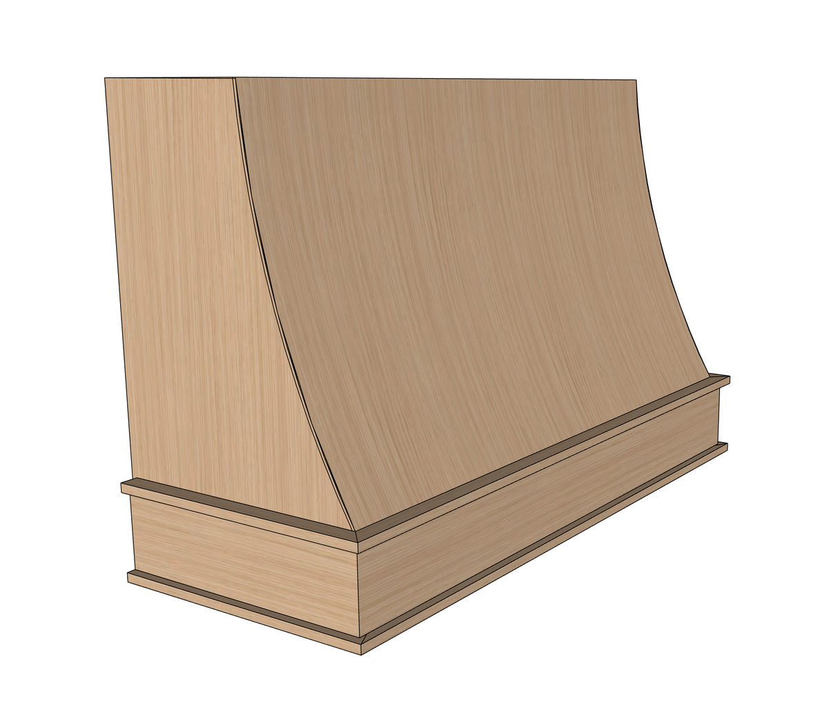 Curved Range Hood - Left View without Strapping