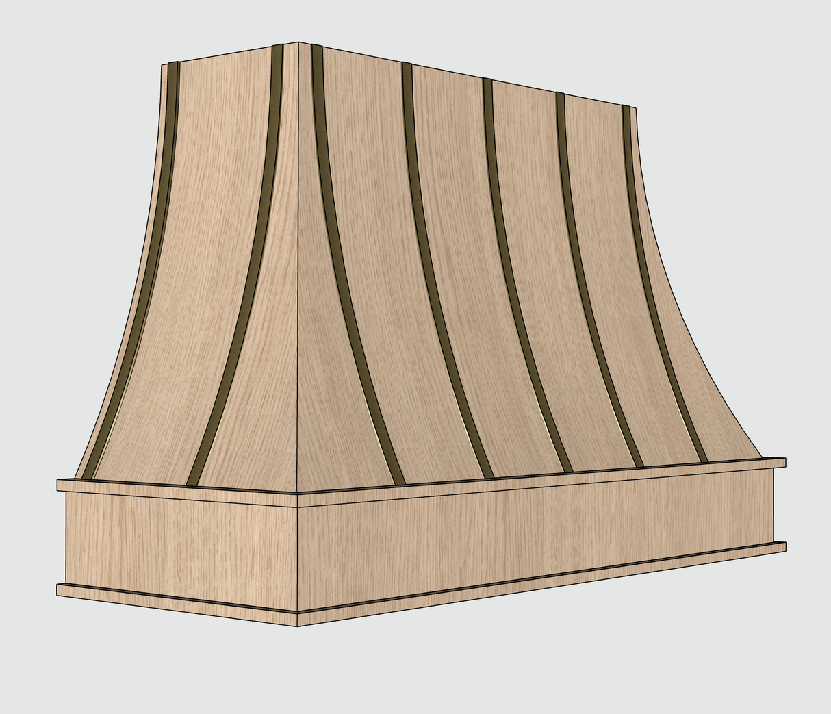 Compound Range Hood - Left View with Strapping