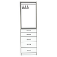 Custom Closet 5 Drawers Upper Hanging Rod - Front View