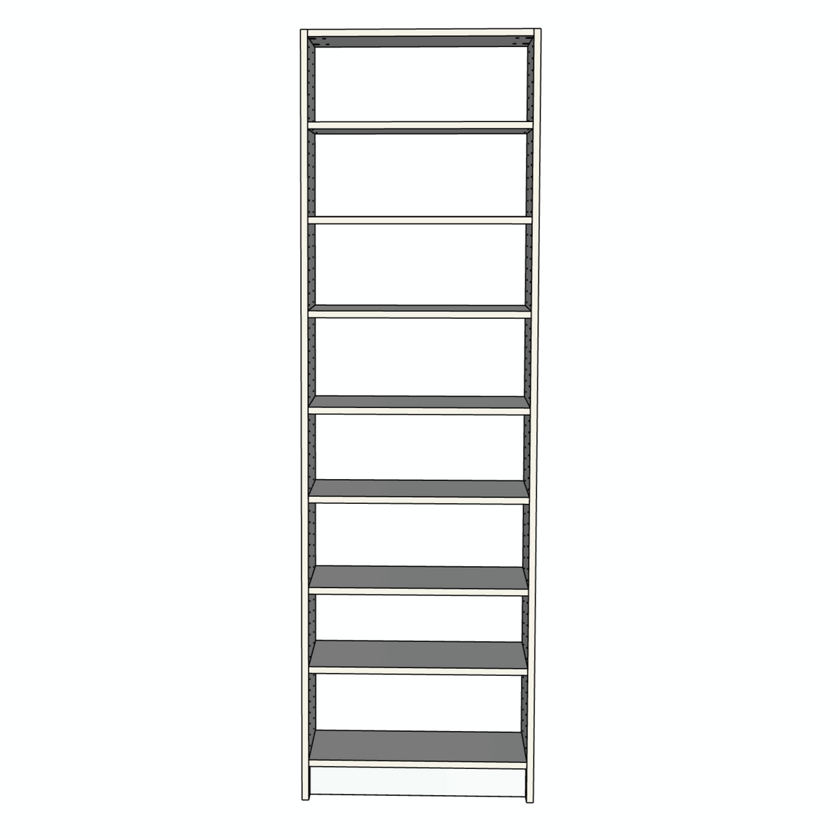 Custom Closet Shelves - Front View