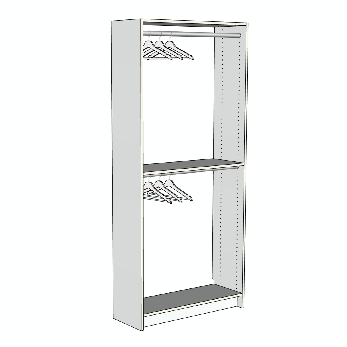 Custom Closet Double Hanging - Left View
