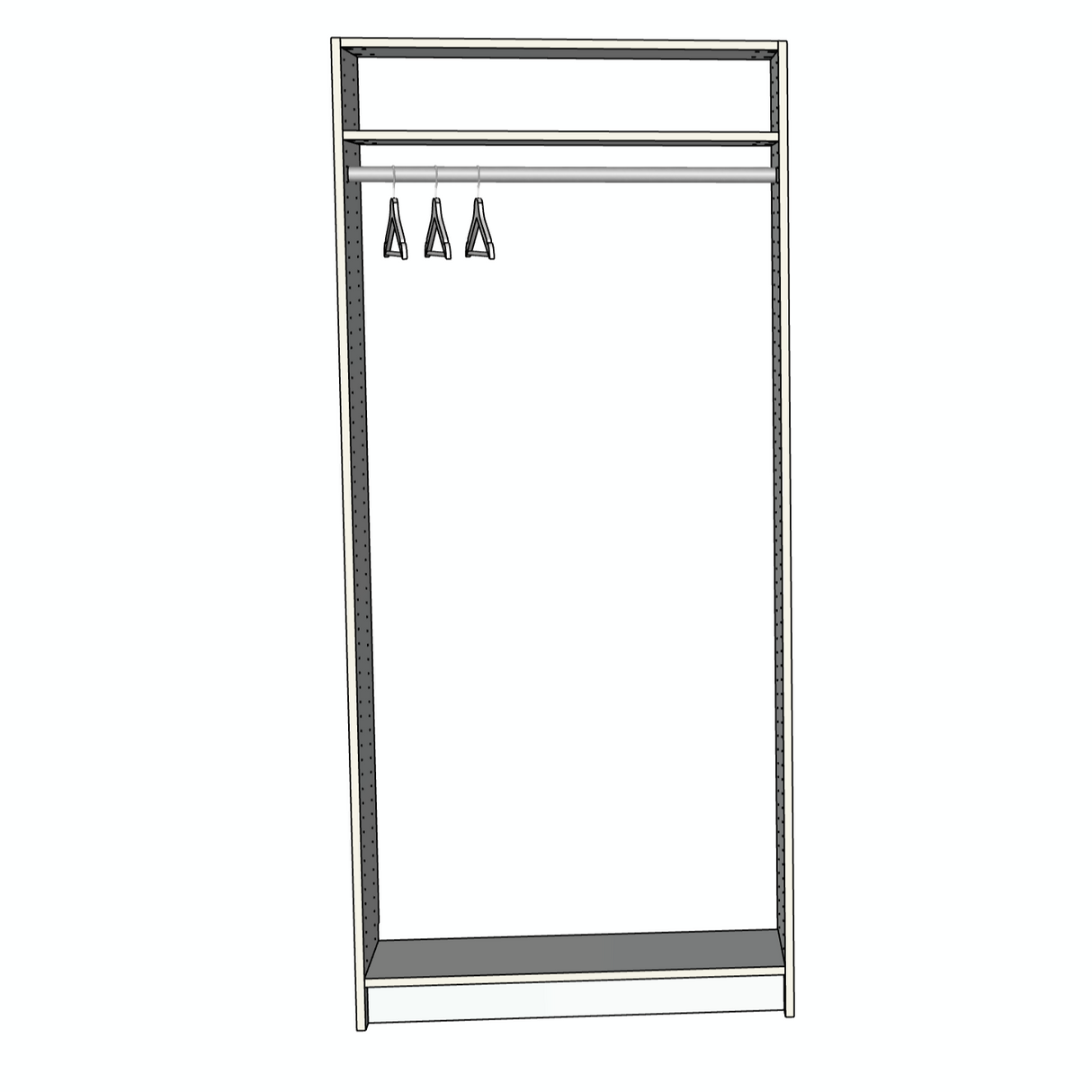 Custom Closet Tall Hanging - Front View