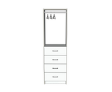 Custom Closet 4 Drawers Upper Hanging Rod - Front View