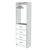 Custom Closet 4 Drawers Upper Hanging Rod - Right View