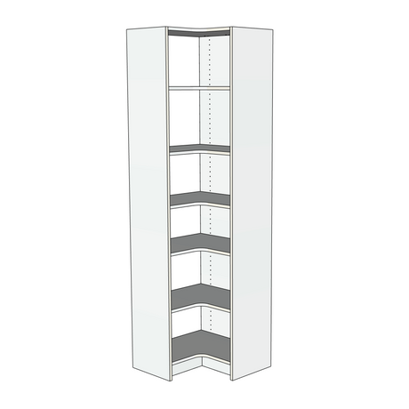 Custom Closet Corner Shelves - Front View