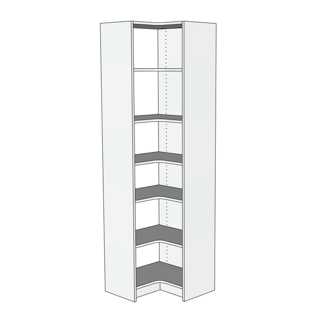 Custom Closet Corner Shelves - Front View
