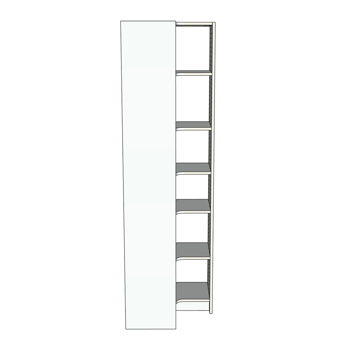 Custom Closet Corner Shelves - Left View