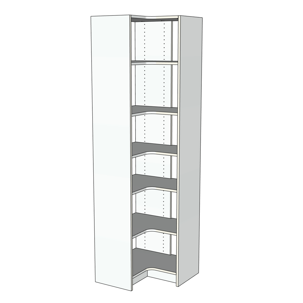 Custom Closet Corner Shelves - Corner View