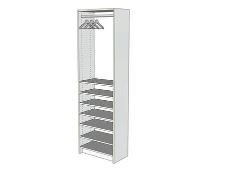 Custom Closet Top Hanging 7 Shoe Shelves - Right View