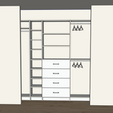 Custom Closet 9' Reach-in Set - Front View with Walls