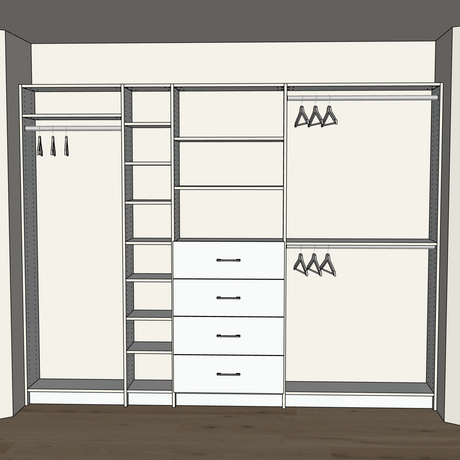Custom Closet 9' Reach-in Set - Front View