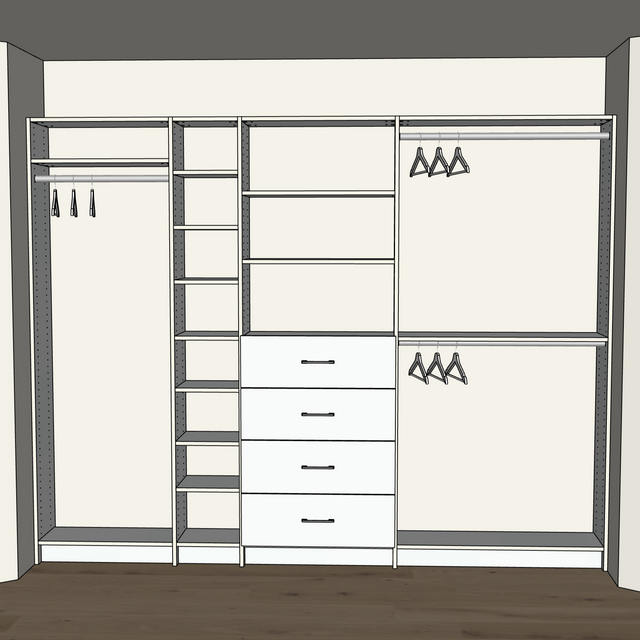 Custom Closet 9' Reach-in Set - Front View