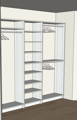 Custom Closet with Shelves - Reach-in Set