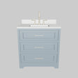 36" Powder Room Vanity 2 Drawers - 3D